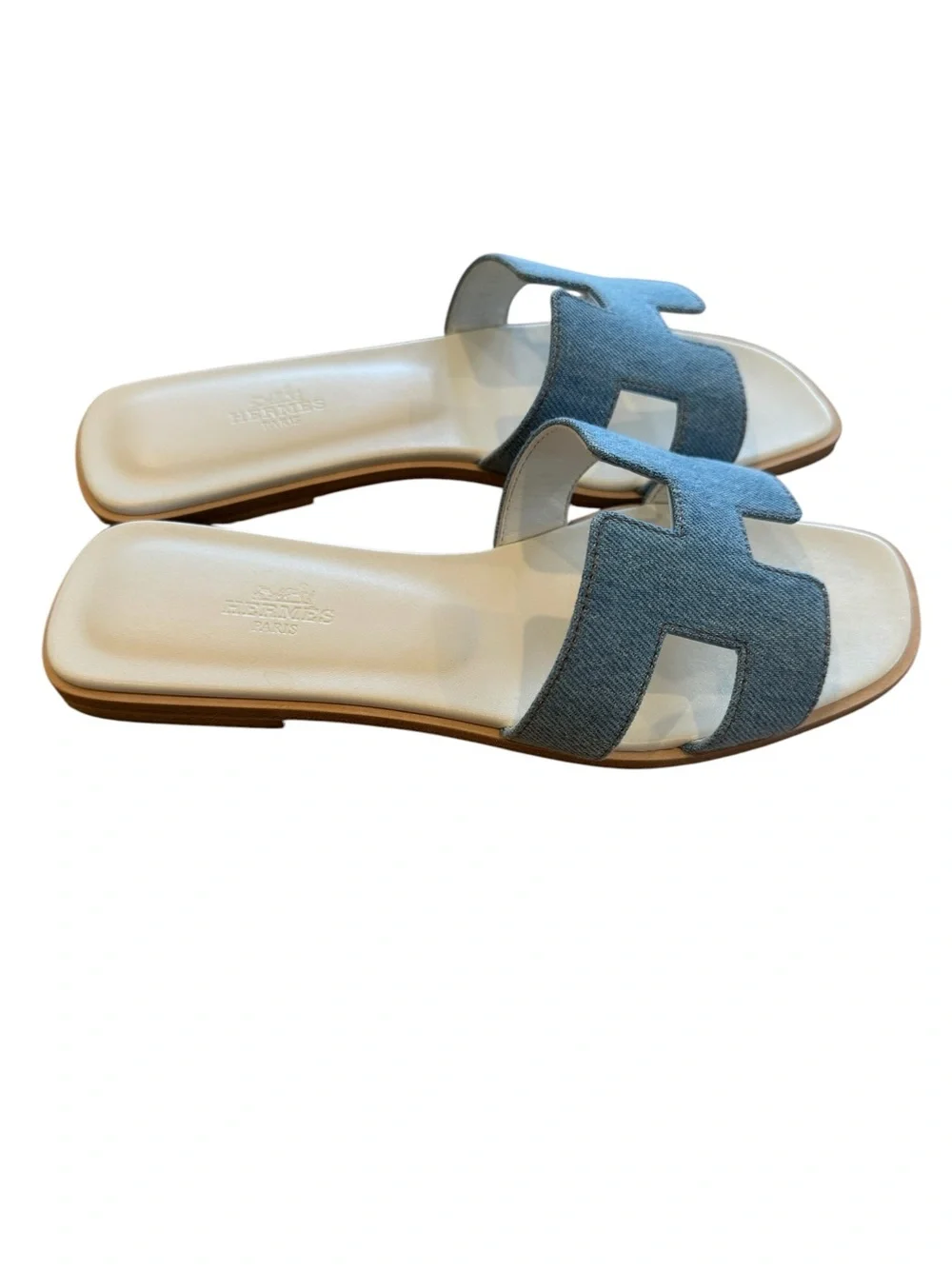 Hermes Oran Sandals in Bleu Clair NWOT